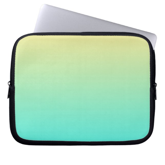 Pastellfärgad övergångs-bakgrund turkos gul laptop fodral (Framsidan)
