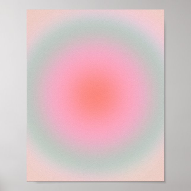Pastellfärgad övertonad minimal Aura Poster (Framsidan)