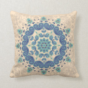 Pastellfärgad Paisley Kaleidoscopedekorativ kudde