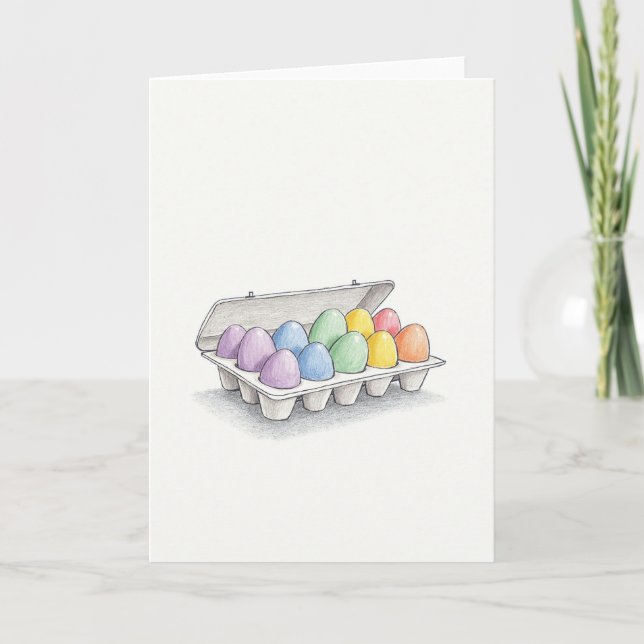 Pastellfärgad påskäggkartongskort kort (Framsida)