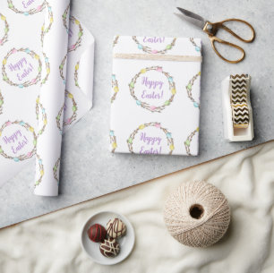 Pastellfärgad pilkranz med ägg God påsk Presentpapper