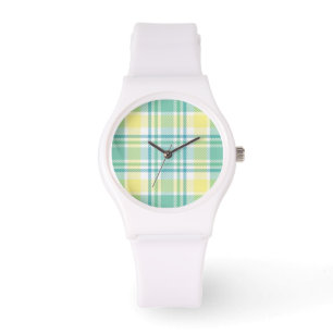 Pastellfärgad pläd armbandsur