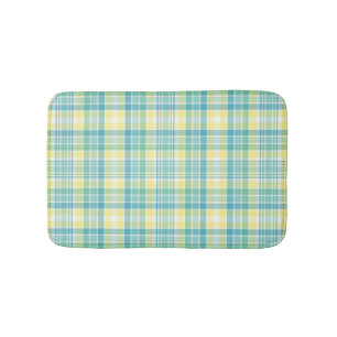 Pastellfärgad pläd badrumsmatta