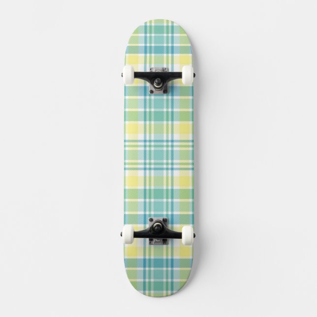 Pastellfärgad pläd skateboard bräda 20,5 cm (Framsida)