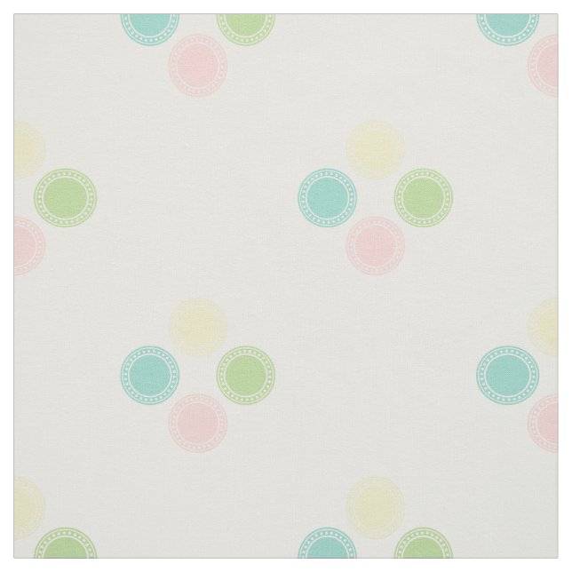 Pastellfärgad polka dots på vit tyg (Provkarta)
