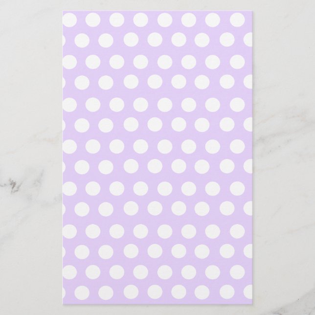 Pastellfärgad purpurfärgad polka dots brevpapper (Framsida)