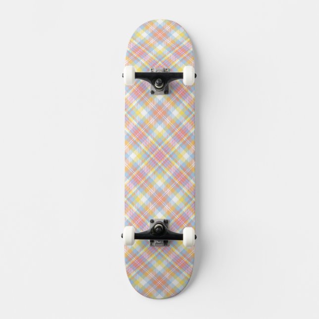 Pastellfärgad randpläd skateboard bräda 19,5 cm (Framsida)