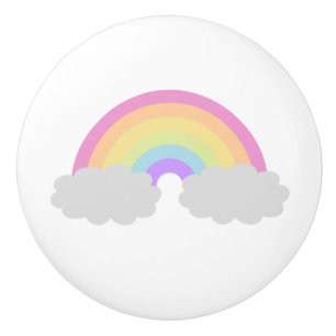 Pastellfärgad regnbåge och moln knopp