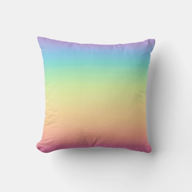 Pastellfärgad regnbåge Ombre Kudde (Framsida)