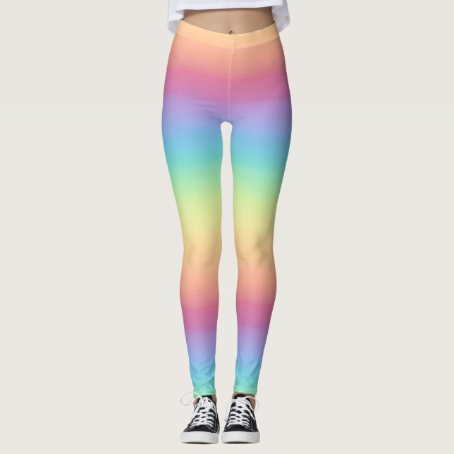 Pastellfärgad regnbåge Ombre Leggings (Framsida)