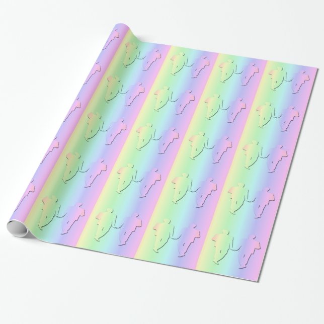 Pastellfärgad regnbåge som gifta sig Giftwrap för Presentpapper (Utrullad)