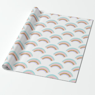 Pastellfärgad regnbåge som slår in papper presentpapper