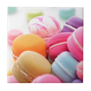 Pastellfärgad regnbåge spridda franskMacaron kak Kakelplatta