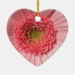 Pastellfärgad rosa daisyprydnad julgransprydnad keramik