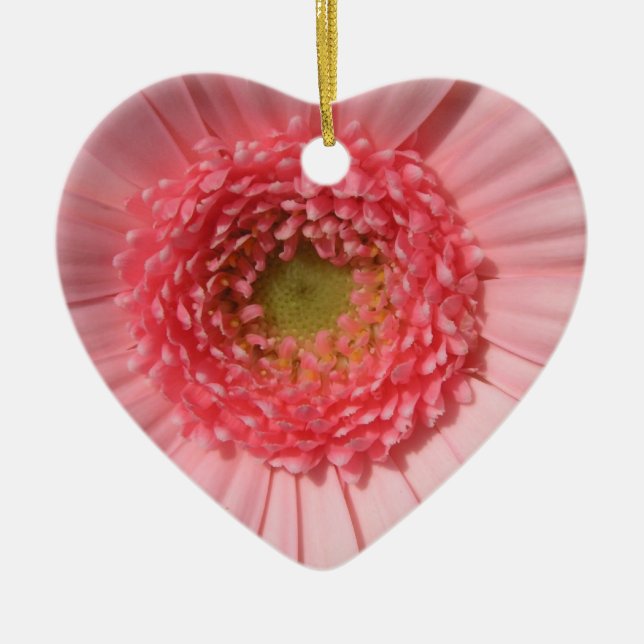 Pastellfärgad rosa daisyprydnad julgransprydnad keramik (Framsidan)