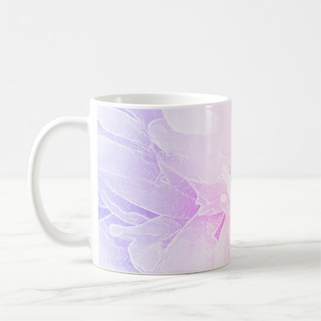 Pastellfärgad rosa lavendel för *~*pionblomma kaffemugg (Vänster)