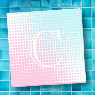 Pastellfärgad rosa och blå tvåtonsövertoningsmonog post-it block