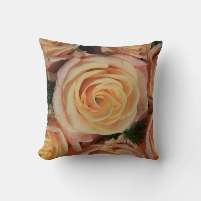 Pastellfärgad rosa rospillowmdubbla sid kudde (Framsida)