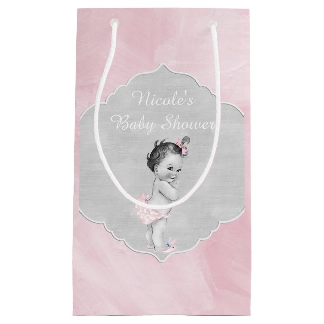 Pastellfärgad rosa vintageliten flicka för baby (Framsidan)