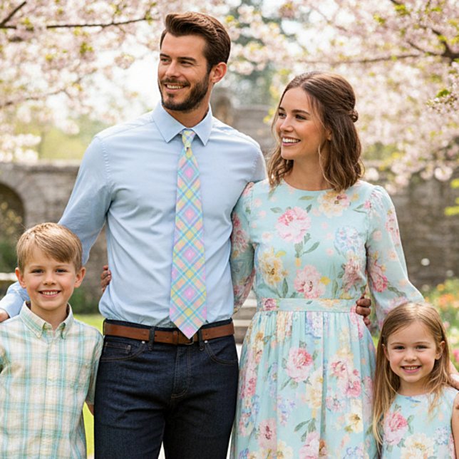 Pastellfärgad rutig slips (Skapare uppladdad)