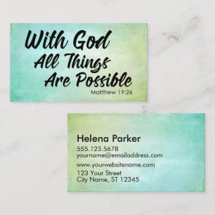 Pastellfärgad Scripture för GrungeMatthew 19:26 Visitkort
