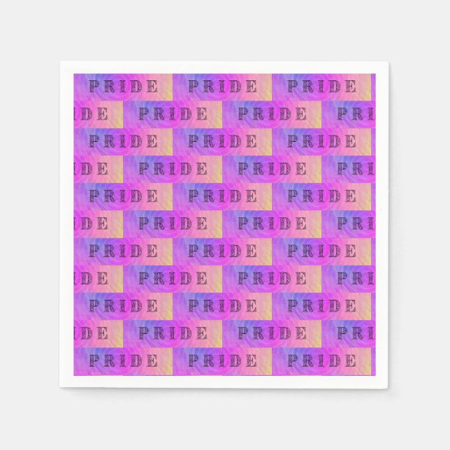 Pastellfärgad stolthet text   pappersservett (Framsidan)