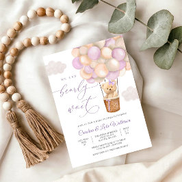 Pastellfärgad Teddybjörn Baby Shower-inbjudan Inbjudningar