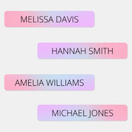 Pastellfärgad toning Kids vattentäta Namn-etikette Klistermärke