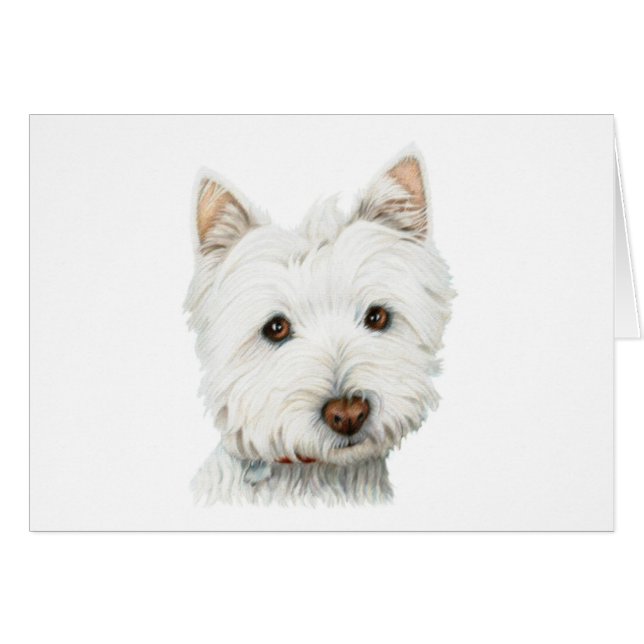 Pastellfärgad Westie hund Hälsningskort (Framsidan Horizontal)