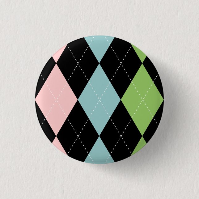 Pastellfärgade Argyle knäppas Knapp (Framsida)
