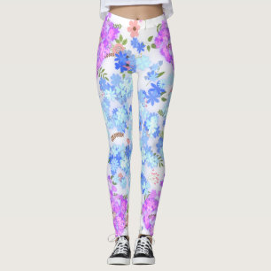 pastellfärgade blommönster leggings
