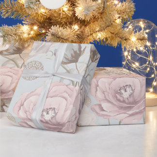 Pastellfärgade blommor & Fjäril matta  Presentpapp Presentpapper