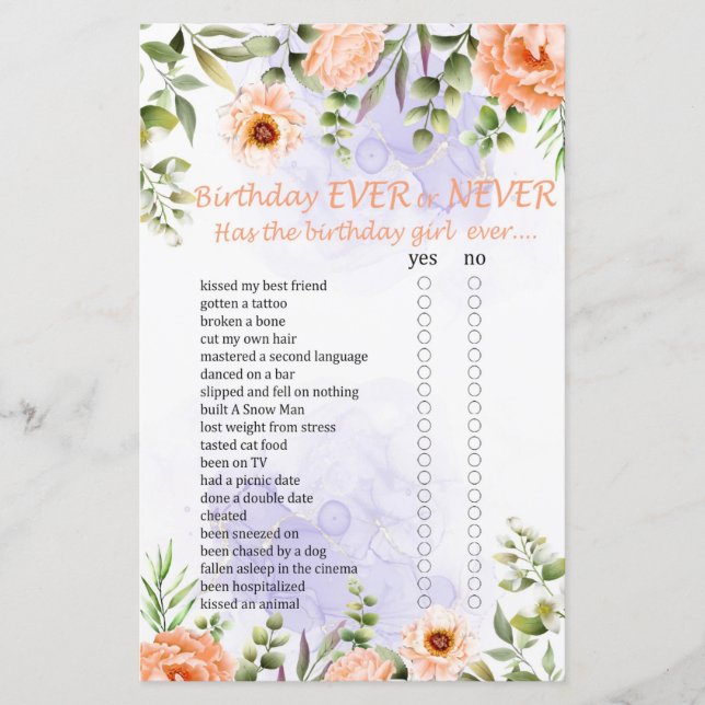 Pastellfärgade blommor Födelsedag Alltid eller Ald (Framsida)