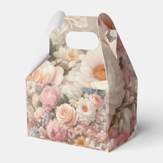 Pastellfärgade blommor Shabby Chic Ros Blommig Brö Presentaskar (Framsidan Sidan)