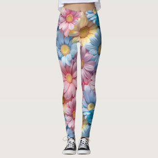pastellfärgade blommor yoga gym Leggings