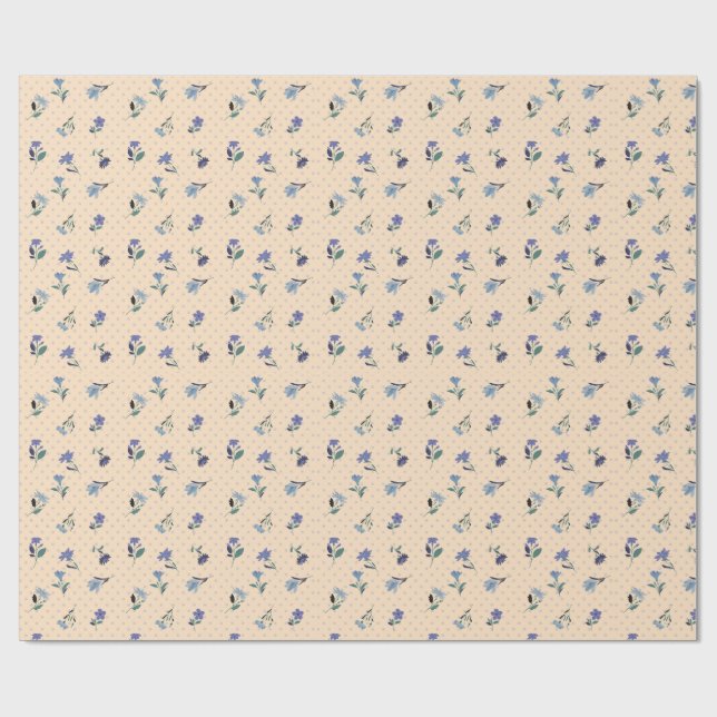 Pastellfärgade blomsterinpackningspapper presentpapper (Platt)