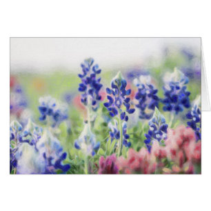 Pastellfärgade Bluebonnets Hälsningskort