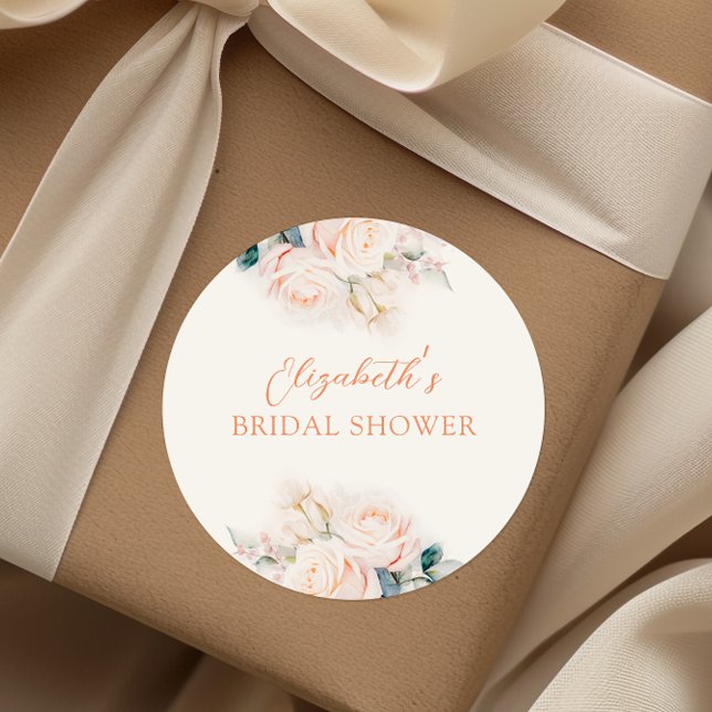 Pastellfärgade Bröllopsdusch Runt Klistermärke (Skapare uppladdad)