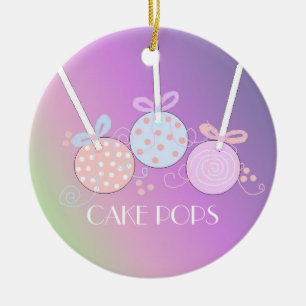 Pastellfärgade Cake Pops Julgransprydnad Keramik