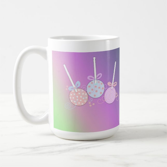Pastellfärgade Cake Pops Kaffemugg (Vänster)