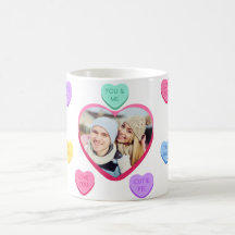 Pastellfärgade Candy Hearts Foto Mugg