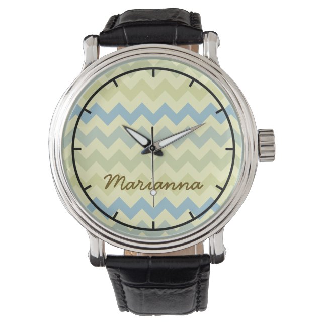 pastellfärgade chevron armbandsur (Framsida)