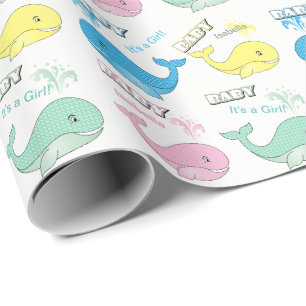 Pastellfärgade färgbabyval presentpapper