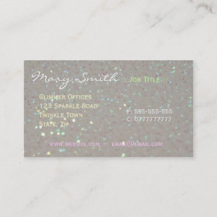 Pastellfärgade fauxsparkles- & glittervisitkortar visitkort