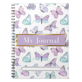 Pastellfärgade fjärilar Journal Spiralblock