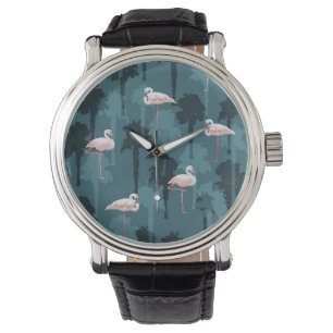 Pastellfärgade Flamingos på kricka Armbandsur