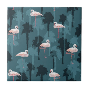 Pastellfärgade Flamingos på kricka Kakelplatta