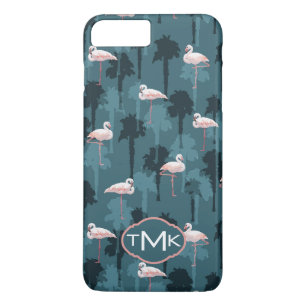 Pastellfärgade Flamingos på Monogram för kricka