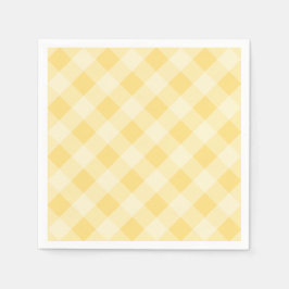 Pastellfärgade gingham servetter gula