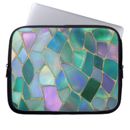 Pastellfärgade glasmålningar mosaikmönster laptop fodral